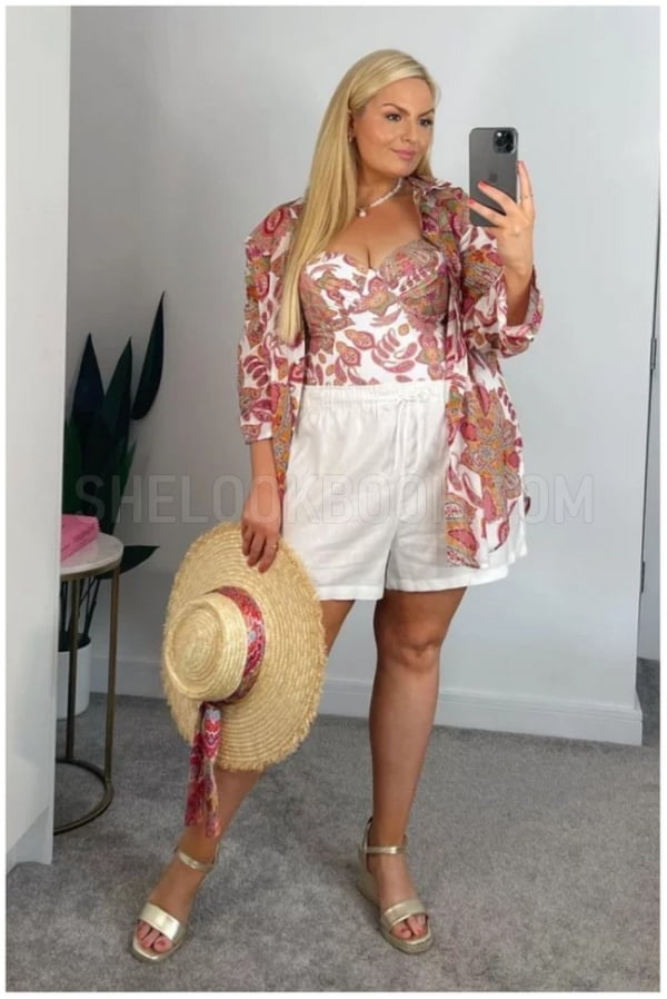 Large Floral Shirt Tank Top White Shorts Round Woman Fashion Shelookbook Is A Women’s Platform