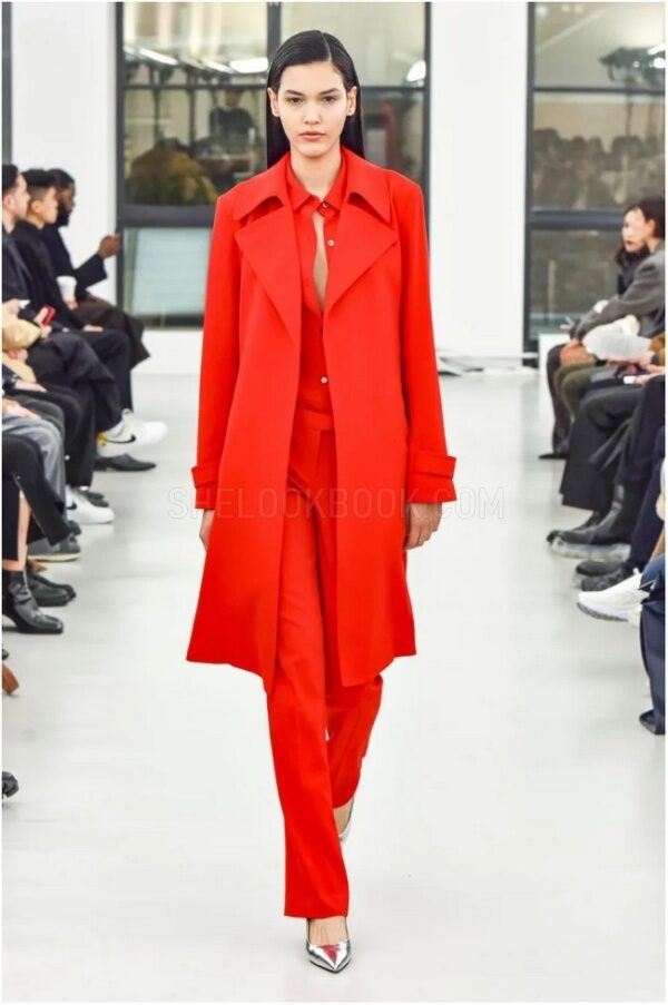 Red Coat And Red Top And Pants Outfit Idea Color Fashion Fall