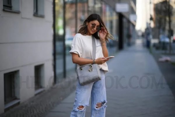 Ripped Blue Jeans Oversized White T Shirt Shelookbook Is A Women’s Platform