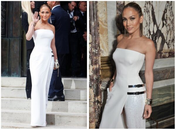 Jennifer Lopez In A Strapless Dress