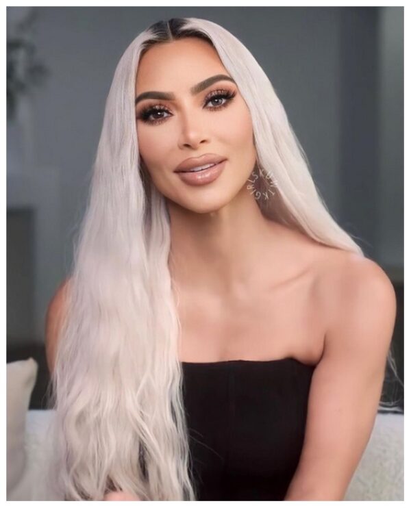 Kim Kardashian Blonde Hair Color In Gray To Black