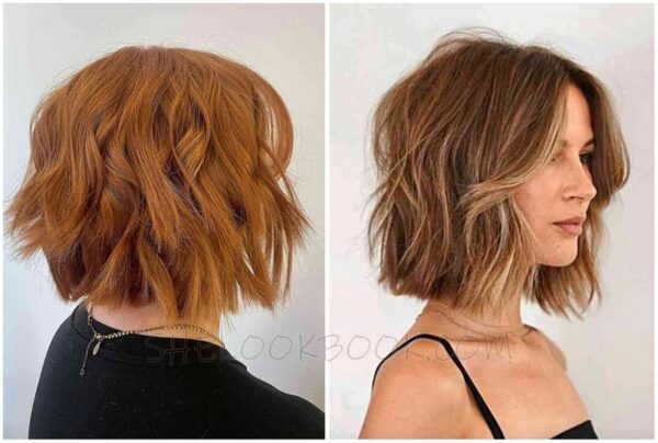 Textured Bob Hair With Natural Curls Or Thicker Hair