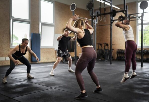 Group Performing Burpees