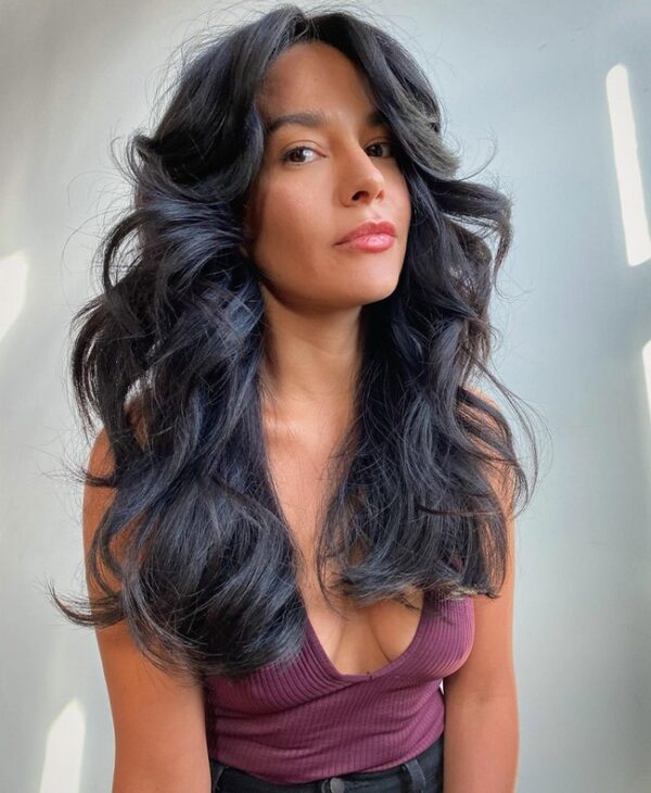 Natural Waves With Bangs For Short Hair Mid-Length