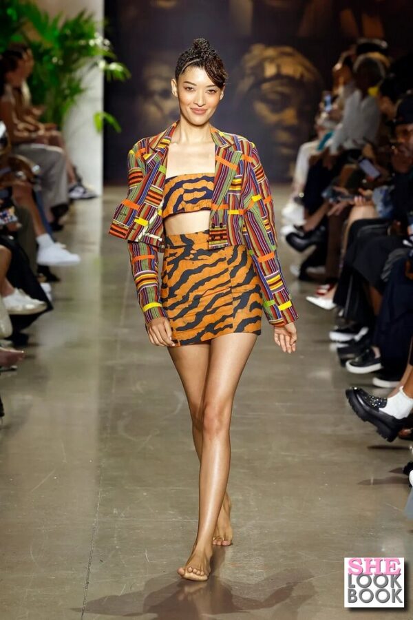 Various-Multi-Color-Beach-Clothing-Tiger-Print-Skirt-And-Top-With-High-Braid-Bun-Hair-By-Studio-189-4991448-6551546