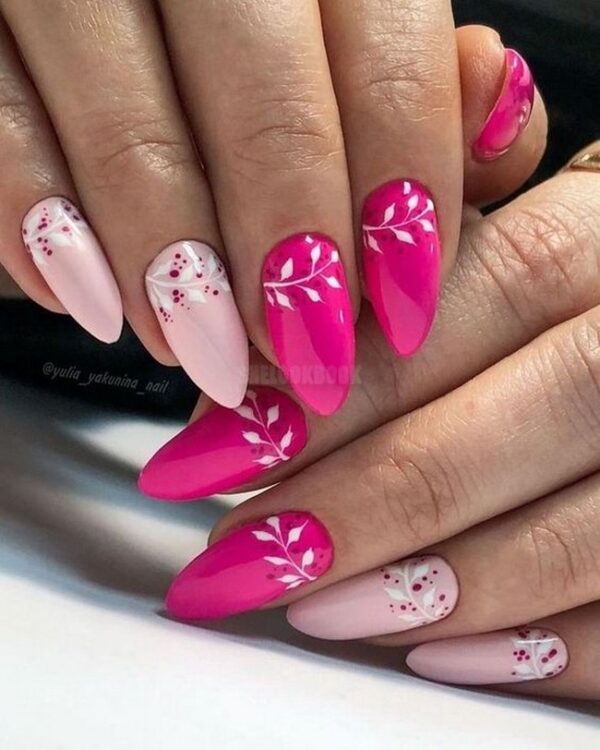 Flower-Crown-On-Shades-Of-Pink-3D-Flowers-Nail-Art-5266962-8374795