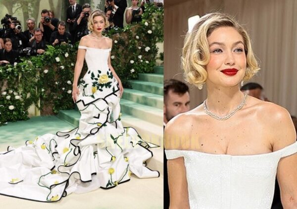 Gigi-Hadid-In-Off-Shoulder-Flower-White-Dress-Classic-Short-Bob-Haircuts-Met-Gala-3355038