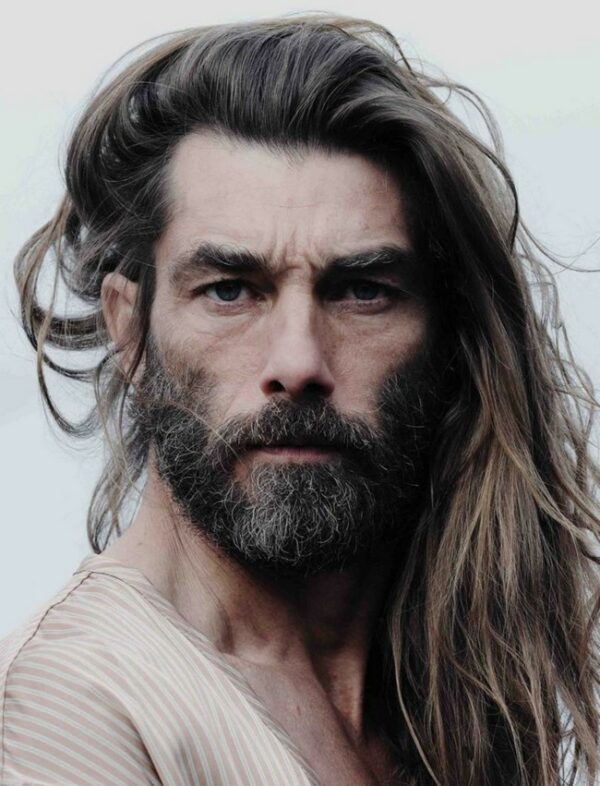 Long Haircut For Men Idea Bearded Hipster Man Trend