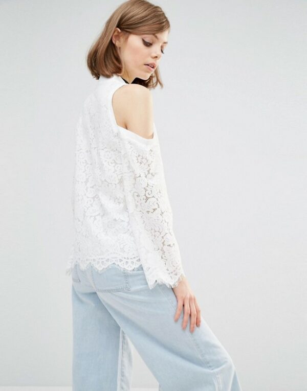 Trendy Women'S Cut Jeans Look Modern Lace Shirt Idea