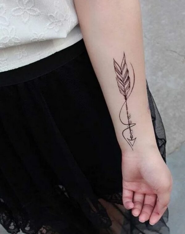 Arrow Tattoo Forearm Woman