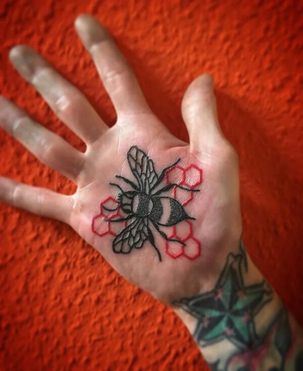 Bee And Honeycomb Tattoo