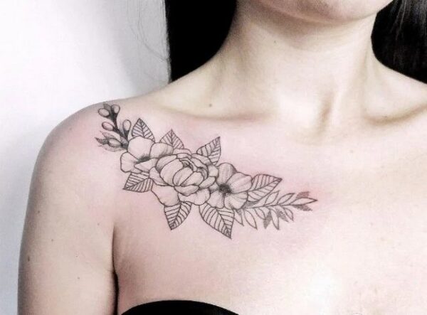 Black Peony Tattoo