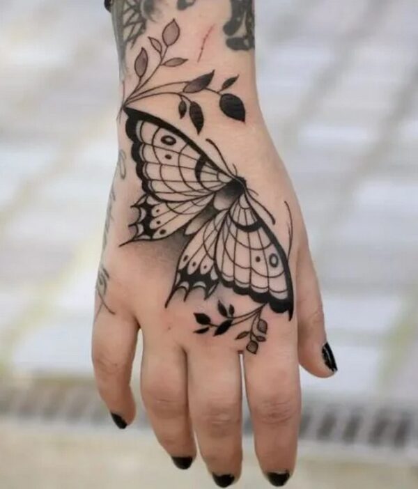 Butterfly Tattoo On Back Hand