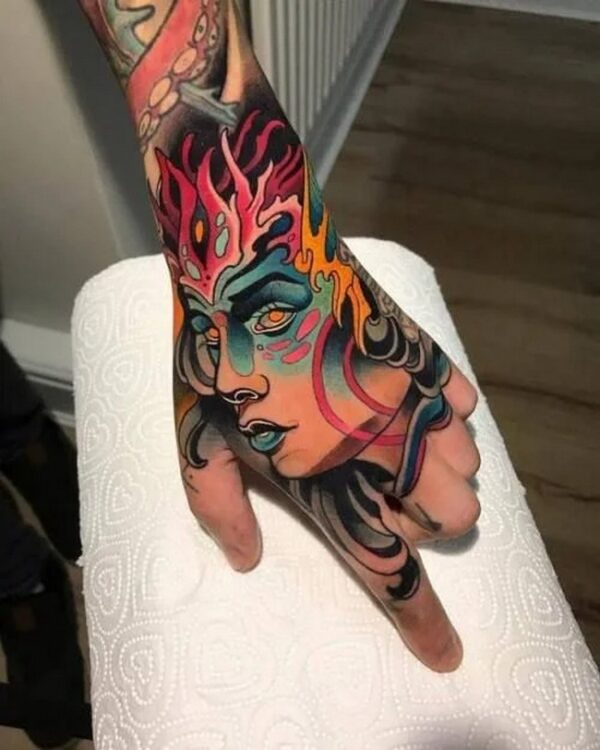 Colorful Goddess Tattoo