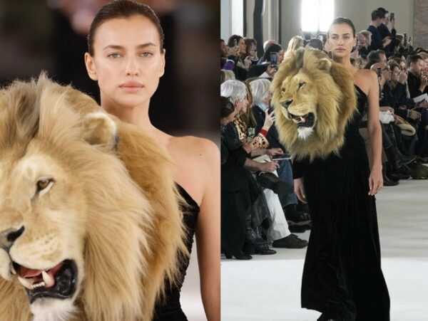 Irina Shayk And A Dress With A Lion'S Head