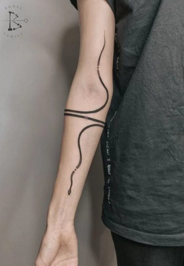 Long Mini Snake Tattoo