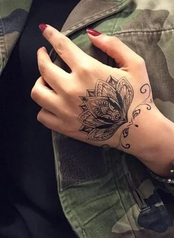 Lotus On The Back Of The Hand