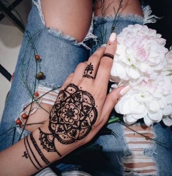 Mandala Tattoo On The Wrist To The Fingers