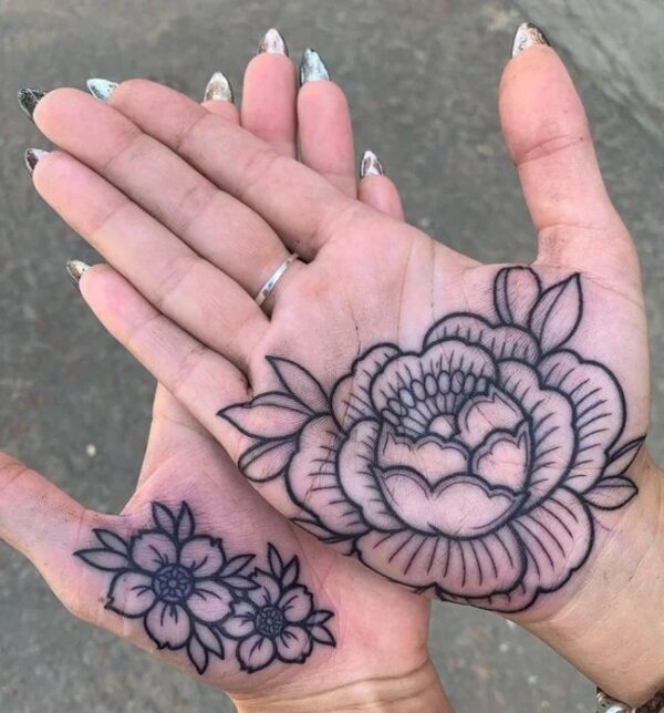 Peony And Chrysanthemum Tattoo