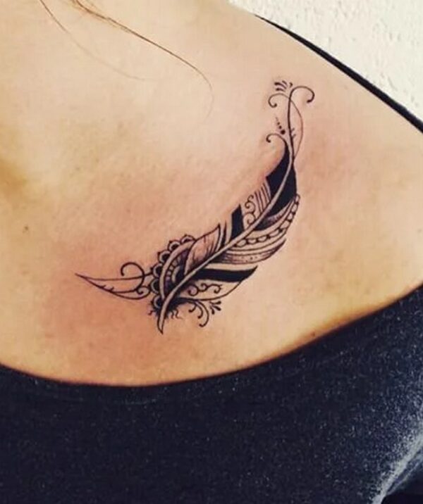 Stylish Feather Tattoo