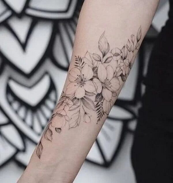 Women'S Forearm Flower Tattoo