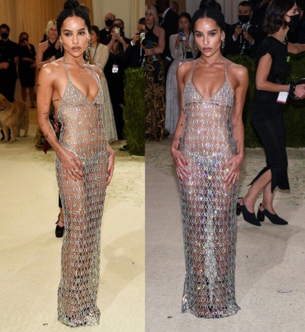 Zoe Kravitz'S Rhinestone Dress At The Met Gala