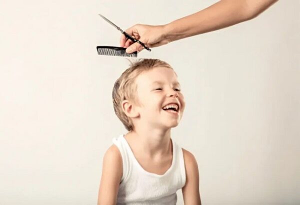 Boy Child Haircut, A Child Gets His Hair Cut