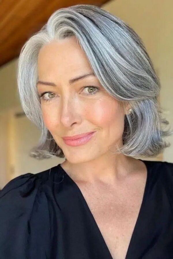 White And Gray Haircuts For Women Over 60