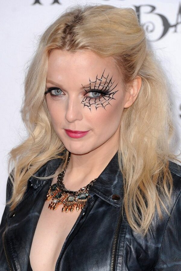 Woman Spider Web Eye Makeup Idea