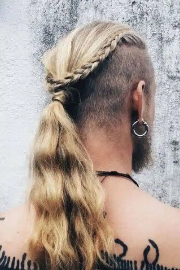 A Man With A Viking Ponytail Haircut